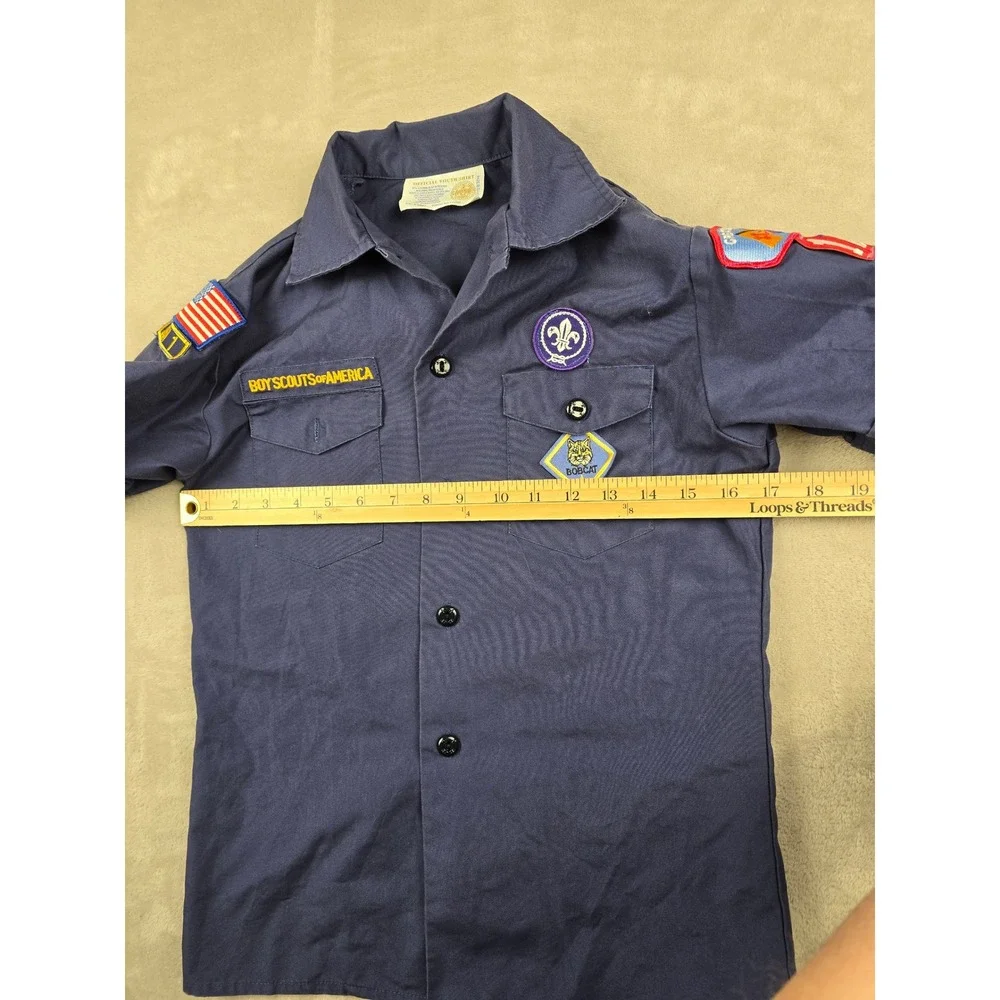 Boy Scouts of America Uniform Shirt Youth Medium Blue Patches‎ Great Southwest